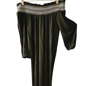 EUC CHICO'S 1 3/4 Sleeve Black Off The Shoulder Dress